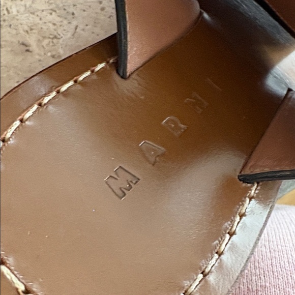 Marni leather Fringe crystal embellishmentsandals